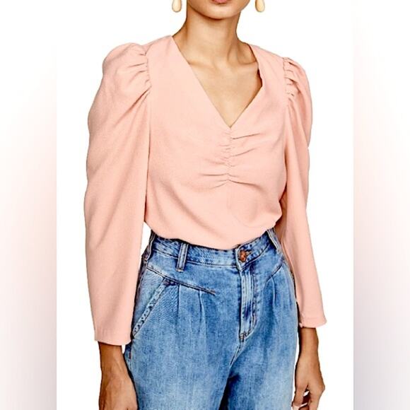 Hofmann Copenhagen Tops - HOFMANN Copenhagen | Light Pink Long Puff Sleeve MIRA Blouse in Apricot Ice 38 6